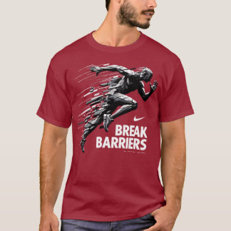 bstract Runner Shattered Effect - Geometric Sport  T Shirt