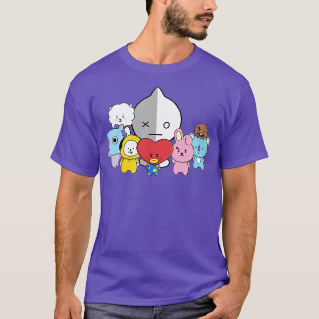 BT21 ALL TECKENARMY T SHIRT (Framsida)