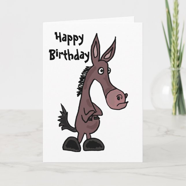 BT- Funny Mul Birthday Card Kort (Framsida)