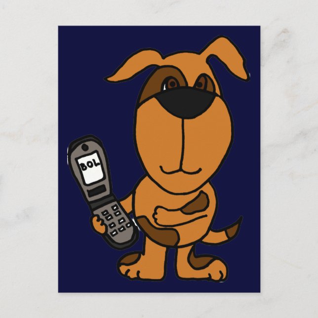BT- Funny Tecknad hund-vykort Vykort (Framsida)