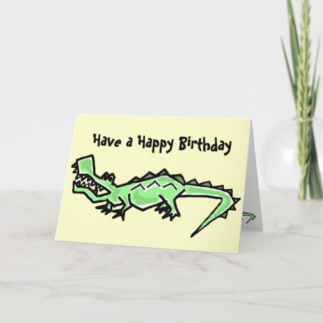 BT- Gator Birthday Card Kort (Framsida)