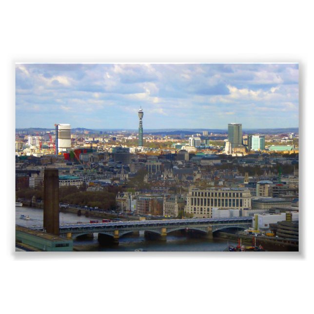 BT Torn London Skyline Cityscape England Storbrita Fototryck (Framsidan)