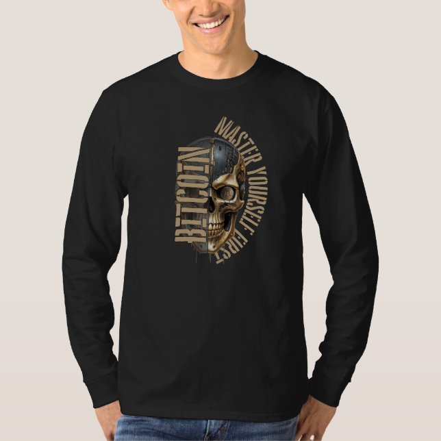 BTC motivation | Skull | Bitcoin crypto  T Shirt (Framsida)