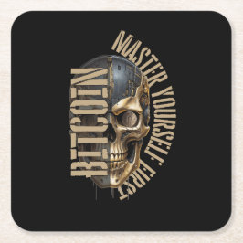 BTC motivation | Skull | Bitcoin crypto  Underlägg Papper Kvadrat