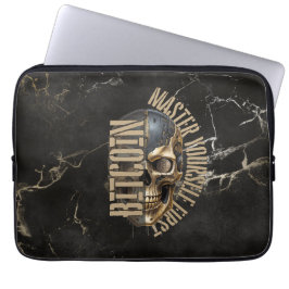 BTC motivation | Skull | Gold Marble Laptop Fodral