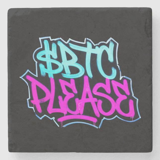 "$BTC Please" (stil 1) Stenunderlägg (Framsidan)