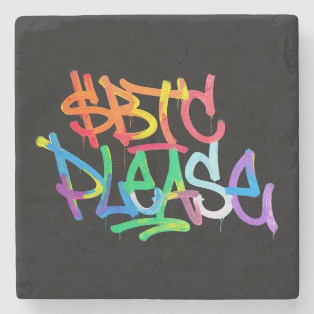 "$BTC Please" (stil 2) Stenunderlägg (Framsidan)