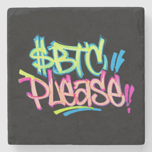 "$BTC Please" (stil 3) Stenunderlägg (Framsidan)
