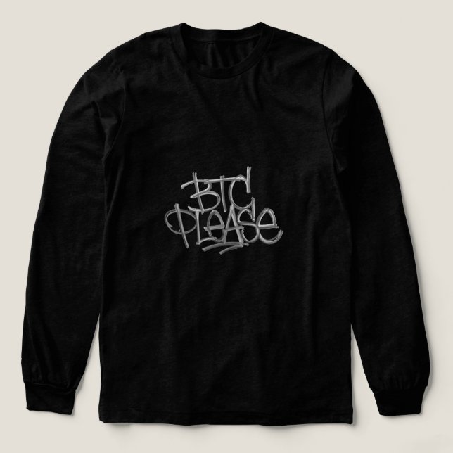 "BTC Please" (Svart) T Shirt (Design framsida)