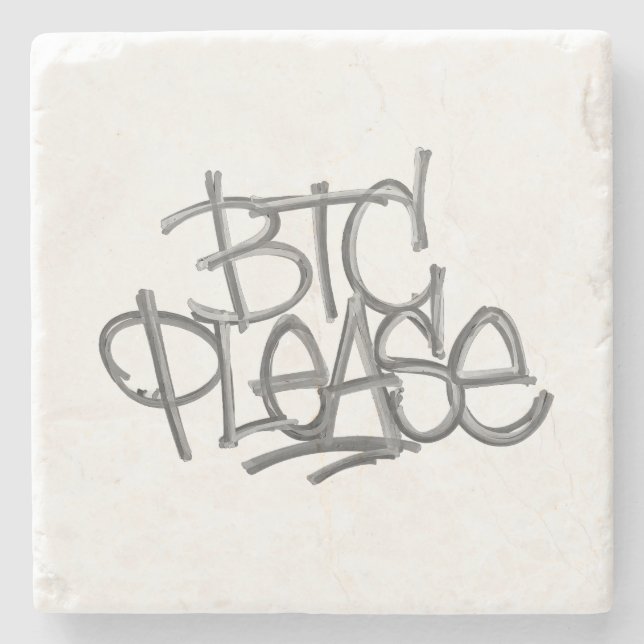 "BTC Please" (Vit) Stenunderlägg (Framsidan)