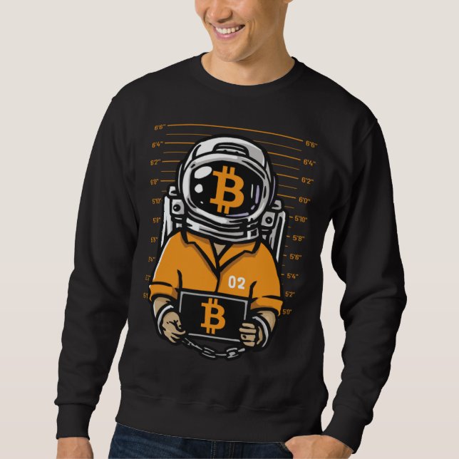 BTC Up to the Moon Bitcoin Lång Ärmad Tröja (Framsida)