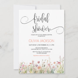 Btidal Shower-inbjudan för Wildblommor Julkort