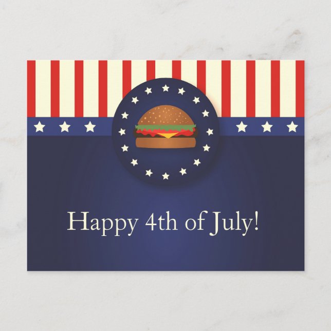 BtQ 4:e juli Party-vykort Inbjudan Vykort (Framsida)