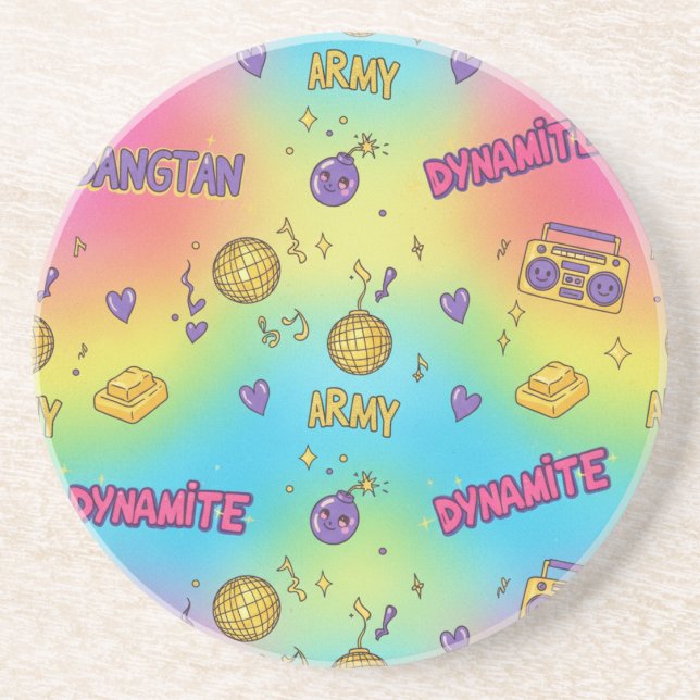 BTS Dynamite Disco Party Seamless Pattern Underlägg (Framsidan)