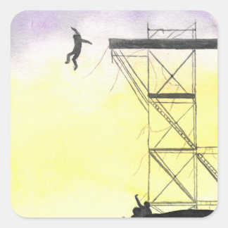 BTS Scene Stickers Fyrkantigt Klistermärke