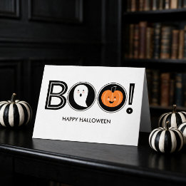 Bu! Happy halloweenhälsningkort Kort