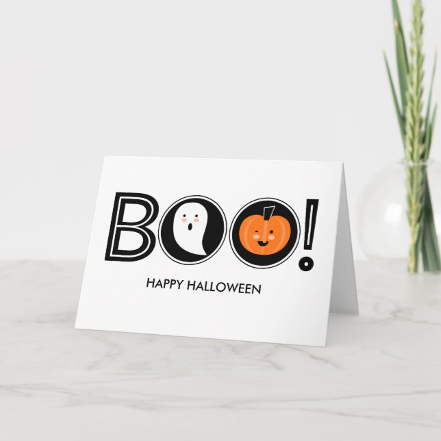 Bu! Happy halloweenhälsningkort Kort (Framsida)