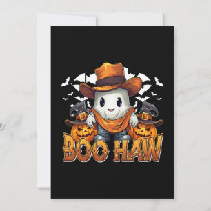 Bu Haw Western Halloween Vintage Spöke Roligt Gult Inbjudningar