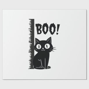 Bu! Rolig gömmer sig peekaboo läskig Halloween kat Presentpapper