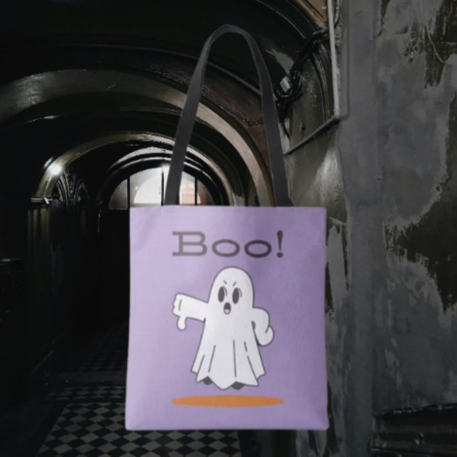 Bu! Söt Spöke Rolig Halloween Handväskor Tygkasse (Skapare uppladdad)