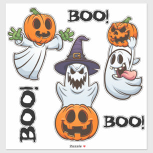 BU! Spöken med pumpar Halloween Tecknad Kaos Klistermärken