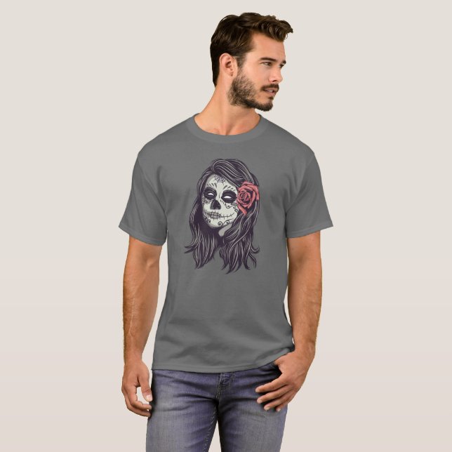 Bu-tiful Diameter de los Muertos Festa | skjorta T Shirt (Hel framsida)