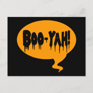 Bu-Yah! Det roliga Halloween stilsamtalet bubblar Vykort