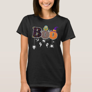 Bua Med Spindlar Och Häxa Kuslig Hatt Ugglor Hallo T Shirt