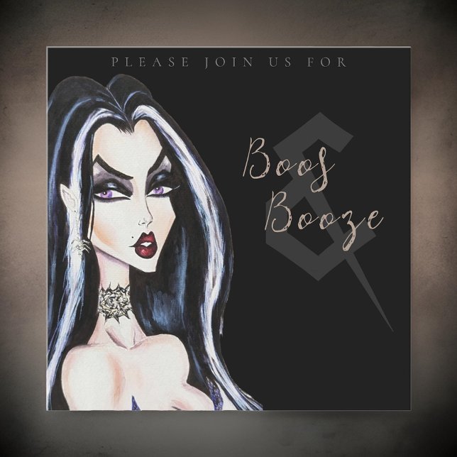 Buar och sprit vuxen halloweenfest inbjudan (Skapare uppladdad)