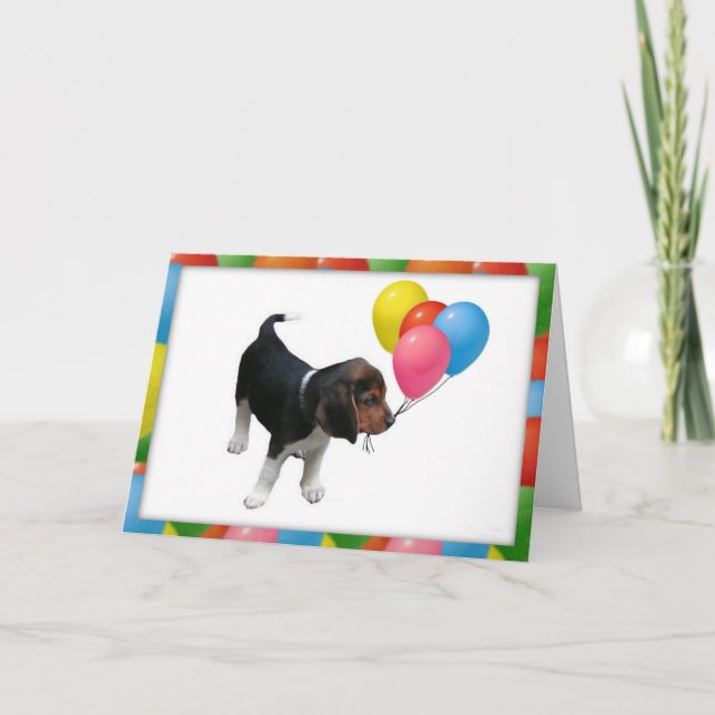 Bubapy och ballonger, födelsedagskort kort (Framsida)