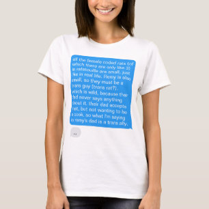 Bubb för lång texttext i Messenger T Shirt