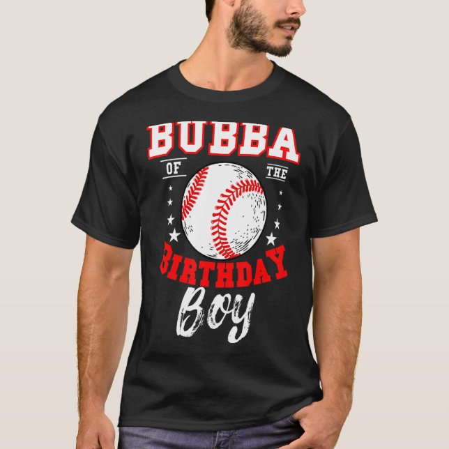 Bubba från födelsedagskorgen Baseball Theme Bday C T Shirt (Framsida)