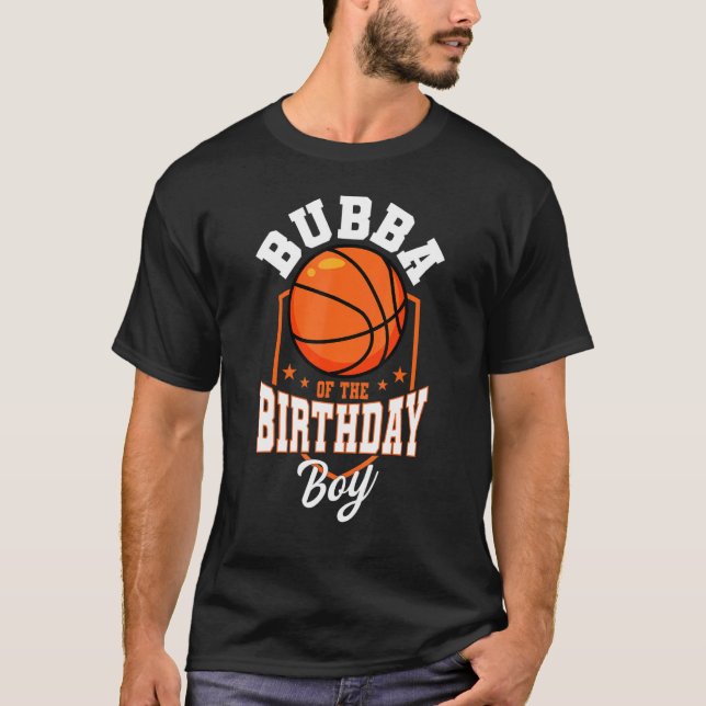 Bubba från födelsedagstorgen Basketball Theme Bday T Shirt (Framsida)