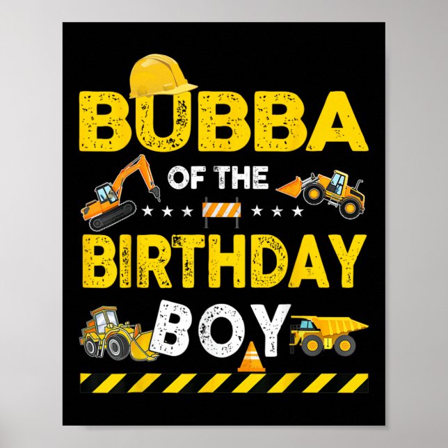 Bubba på födelsedagspressens byggarbetares födelse poster (Framsidan)