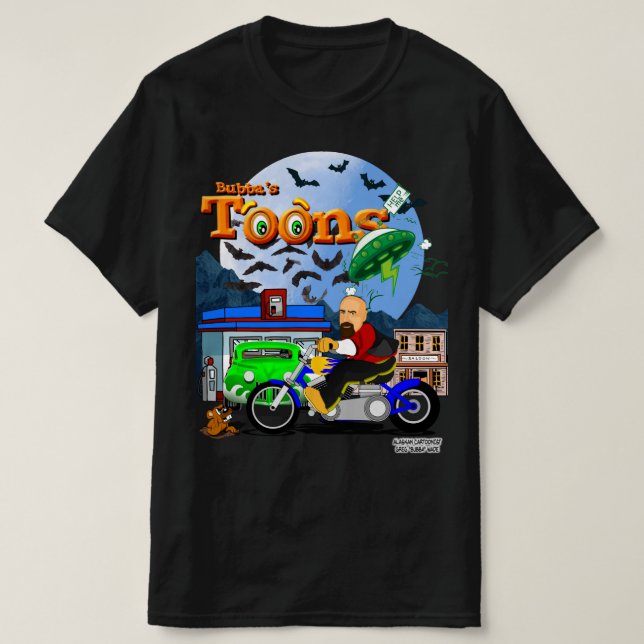 Bubbas Tecknad Biker Tee (Design framsida)