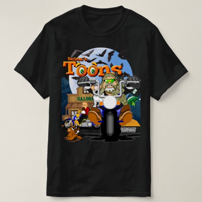 Bubbas Tecknad Biker Tee (Design framsida)
