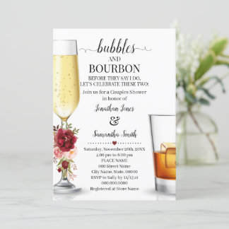 Bubbbles & Borboun före jag gör förlovning marsala Inbjudningar