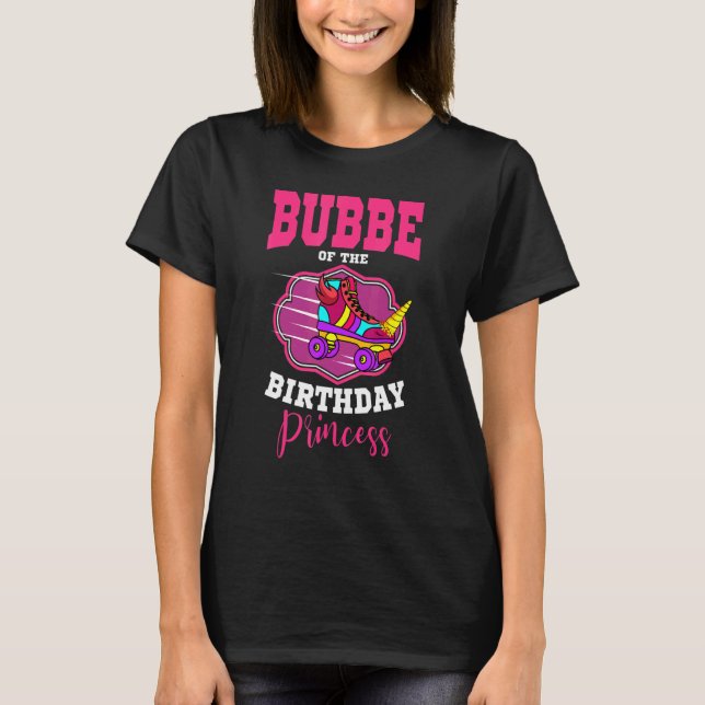 Bubbe Princess Roller Skates Skati T Shirt (Framsida)