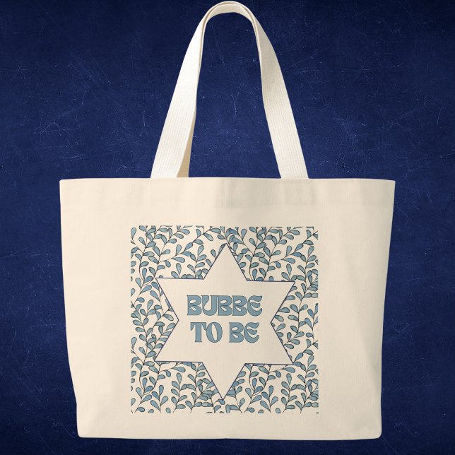 "Bubbe to Be" Nyheter Mormor Modern judisk cute Jumbo Tygkasse (Get ready to schlep in style, Bubbe-to-Be! This Jewish tote bag is perfect for carrying anything!)