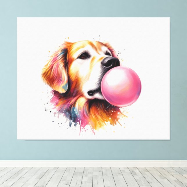 Bubbel för hund canvastryck (Insitu (trägolv))