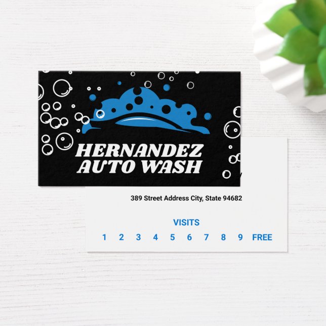 Bubbel för Logotyp av bilsoppa Visitkort (Skivbord)