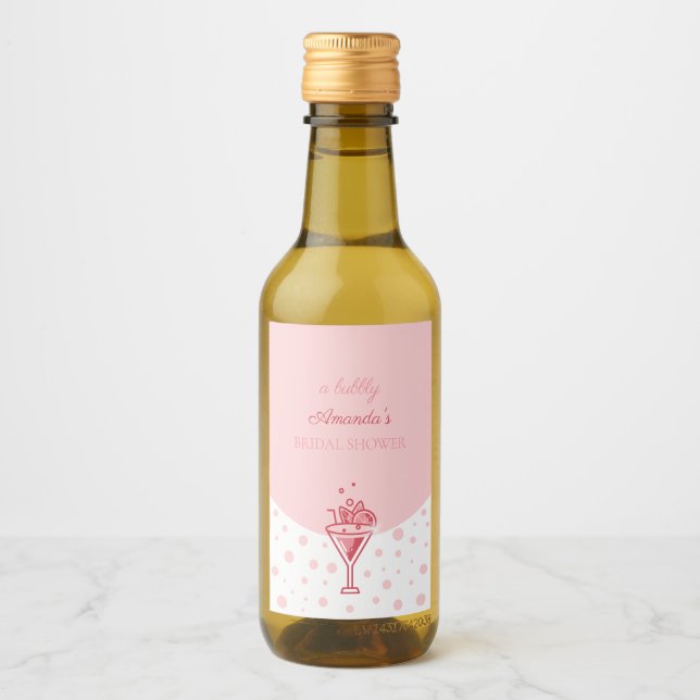 Bubbel i Rosa: Möhippa av Söt Elegance Roligt  Vinetikett (Framsida)