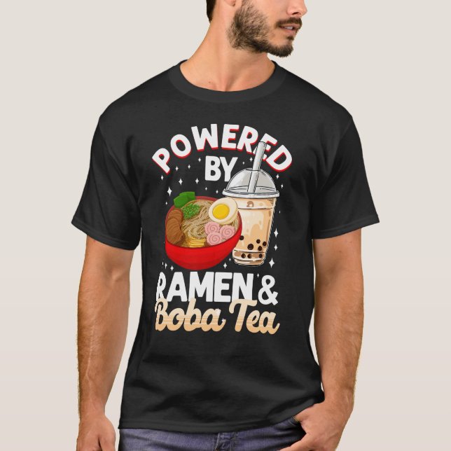 Bubbel med Ramen & Boba Tea Noodle T Shirt (Framsida)