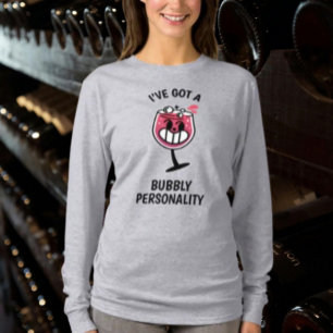 Bubbel Personality - Långärmad Vin Älskare Shirt T