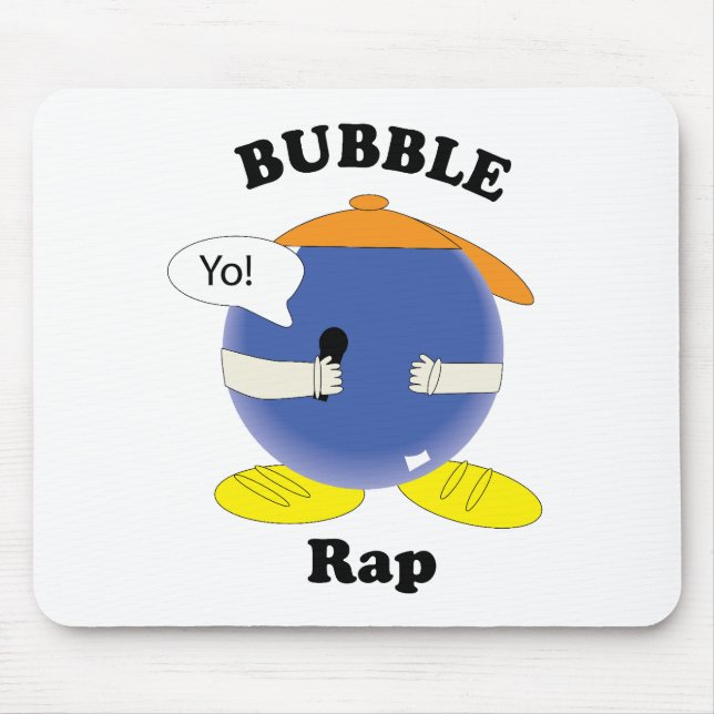 Bubbel Rap Rolig Puns-tecken Tecknad Rolig Design Musmatta (Framsidan)
