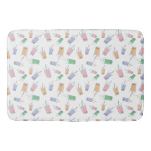 Bubbel Tea Söt Boba Mönster Pastell Kawaii Badrumsmatta