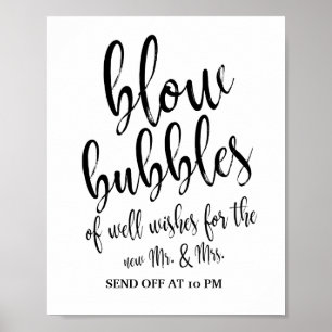 Bubbelavskedspresent Schwarz-Weiss 8x10 Bröllopssk Poster