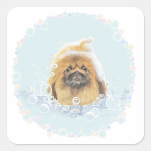 Bubbelbad Fyrkantigt Klistermärke