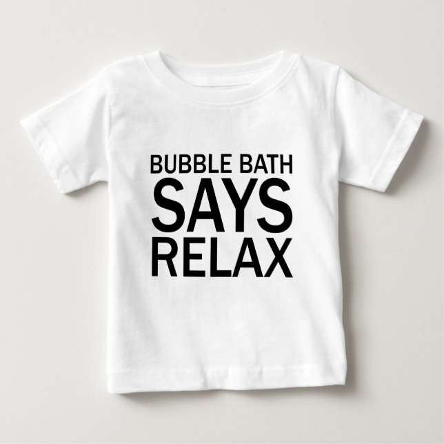BUBBELBAD SÄGER RELAX Rollig Bad-T-Shirt Tee (Framsida)