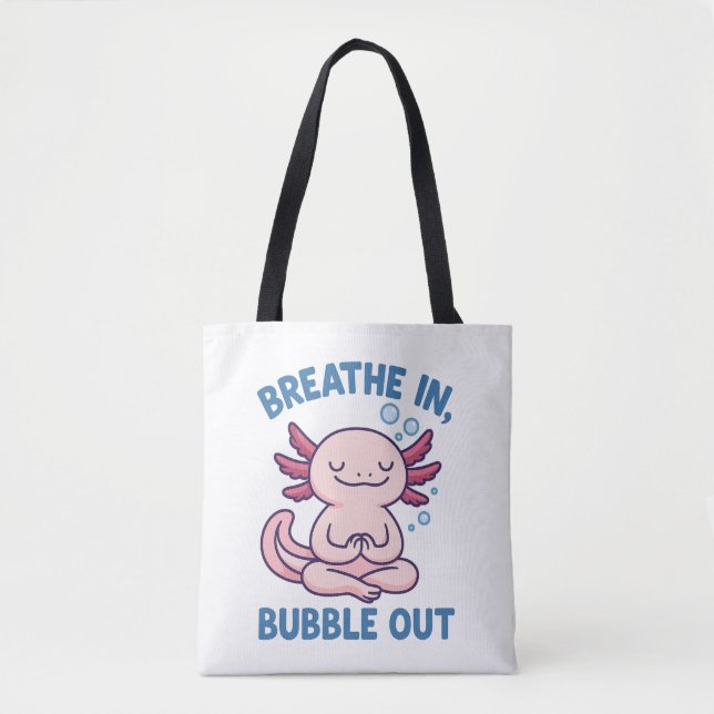 Bubbelbrytning Axolotl Yoga Tygkasse (Framsida)